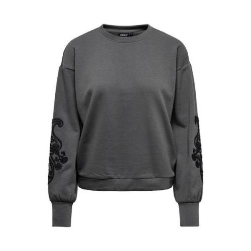 Geborduurde Sweater Magneet Paisley Ontwerp Only , Gray , Dames