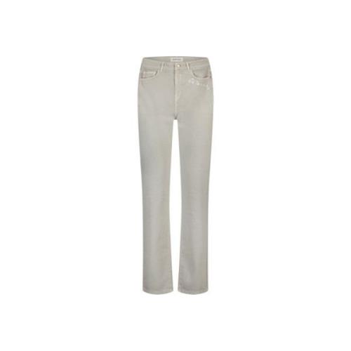 Geborduurde Hart Straight Denim Broek Fabienne Chapot , Gray , Dames