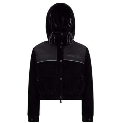 Ribfluwelen donsjack met Gore-Tex Moncler , Black , Dames