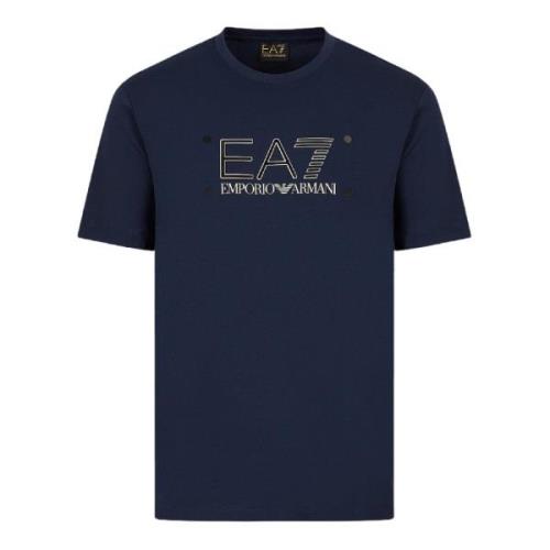 Blauw T-shirt met Korte Mouwen en Logo Emporio Armani EA7 , Blue , Her...