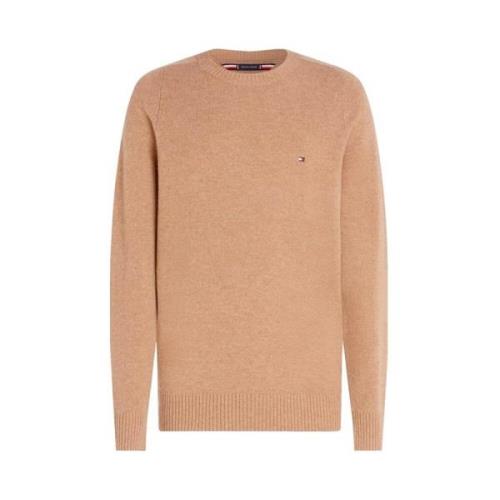 Beige Gebreide Trui Regular Fit Tommy Hilfiger , Beige , Heren