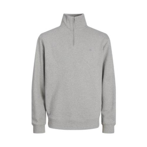 Half Zip Sweatshirt Grijs Melange Jack & Jones , Gray , Heren