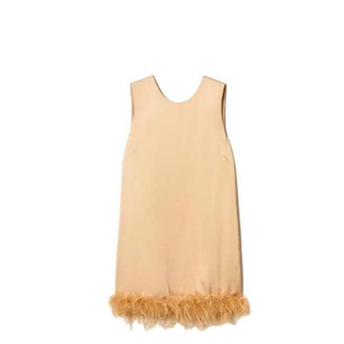 Marabou Veer Korte Jurk Twinset , Brown , Dames