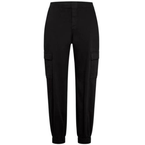 Zwarte Stretch Katoenen Broek Deha , Black , Dames