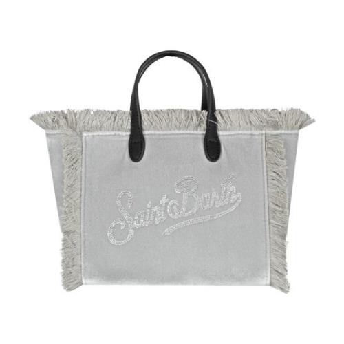 Fluwelen Mini Tas met Franjes MC2 Saint Barth , Gray , Dames