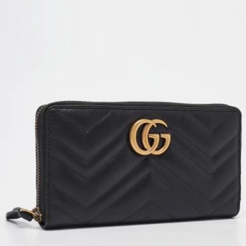 Pre-owned Leather wallets Gucci Vintage , Black , Dames