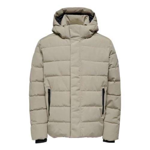 Stijlvol Warm Gewatteerd Jack Only & Sons , Beige , Heren