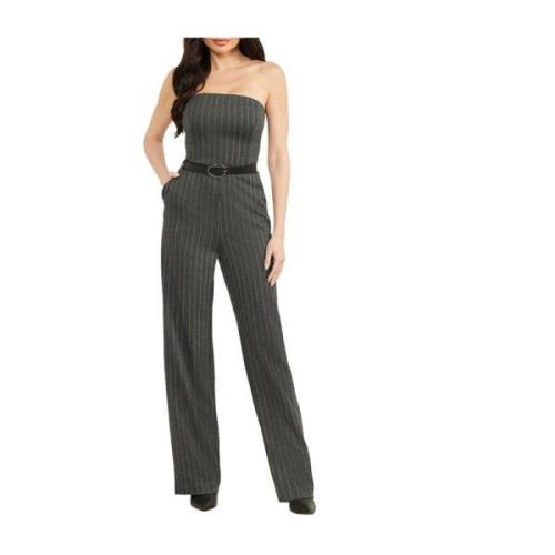 Grijze Jumpsuit met Rechte Pijpen Guess , Gray , Dames