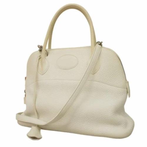 Pre-owned Leather handbags Hermès Vintage , White , Dames