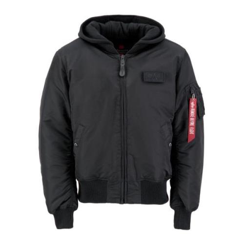 Heren Bomberjack met Afneembare Capuchon Alpha Industries , Black , He...