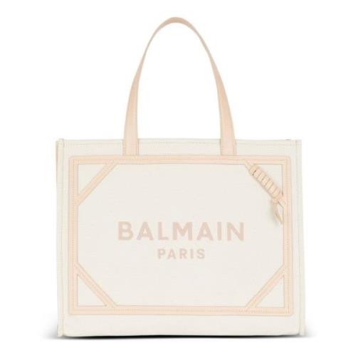 Casual canvas tote tas in beige Balmain , Beige , Dames