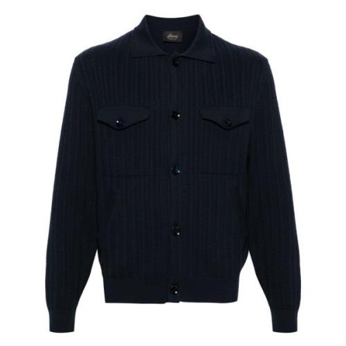 Blauwe Rits Trui Casual Stijl Brioni , Blue , Heren