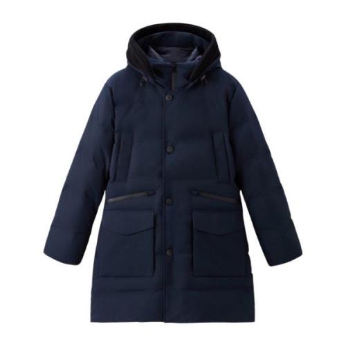 Heren Parka Jas met Capuchon Woolrich , Blue , Heren