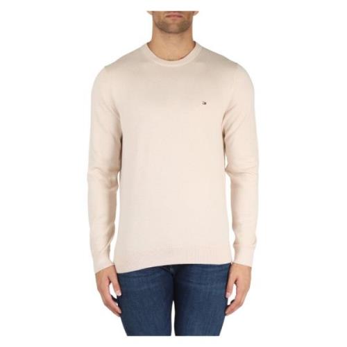 Katoenen en Cashmere Crewneck Sweater Tommy Hilfiger , Beige , Heren