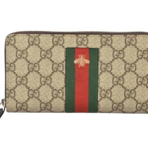 Pre-owned Fabric wallets Gucci Vintage , Beige , Dames