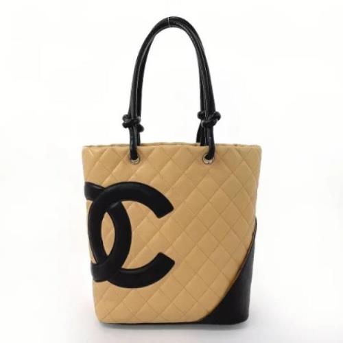 Pre-owned Leather chanel-bags Chanel Vintage , Beige , Dames