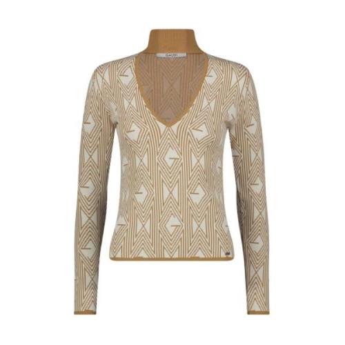 Elegante Jacquard Trui voor Vrouwen Gaudi , Beige , Dames