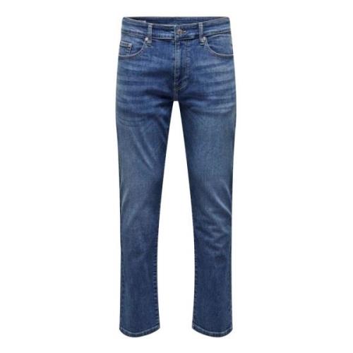 Slim Fit Jeans voor Mannen Only & Sons , Blue , Heren