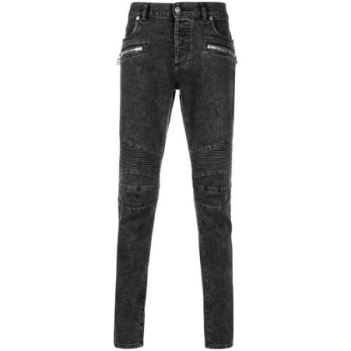 Gebleekte Skinny Jeans in Zwart Balmain , Black , Heren