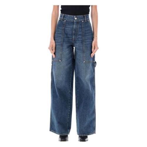 Donkerblauwe Vintage Cargo Denim Jeans Stella McCartney , Blue , Dames