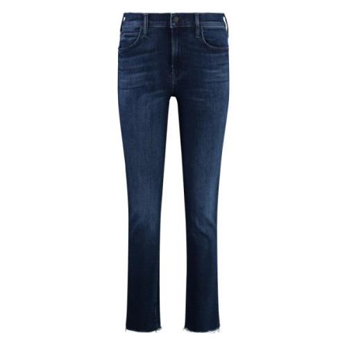 Gescheurde zoom cropped jeans Mother , Blue , Dames