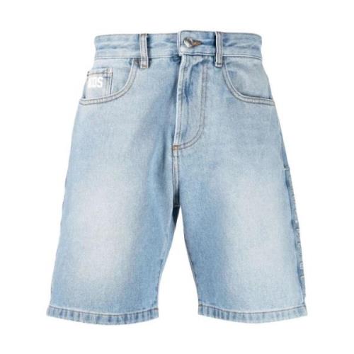 Denim Casual Blauwe Shorts Gcds , Blue , Heren