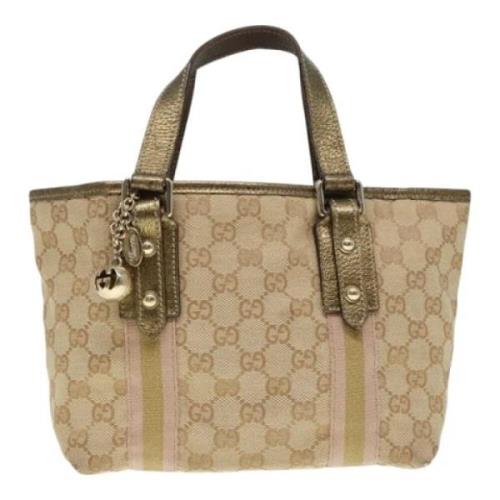 Pre-owned Canvas totes Gucci Vintage , Beige , Dames