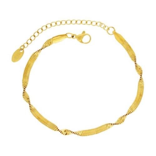 Verguld Waterdicht Herringbone Armband Dansk Copenhagen , Yellow , Dam...