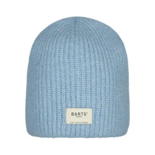 Gebreide Beanie Muts met Label Patch Barts , Blue , Dames