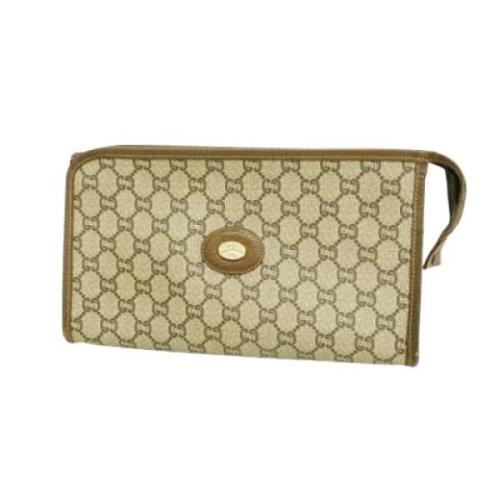 Pre-owned Canvas clutches Gucci Vintage , Beige , Dames