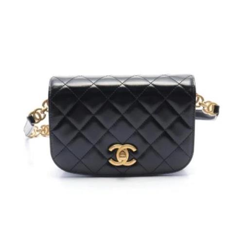 Pre-owned Leather chanel-bags Chanel Vintage , Black , Dames