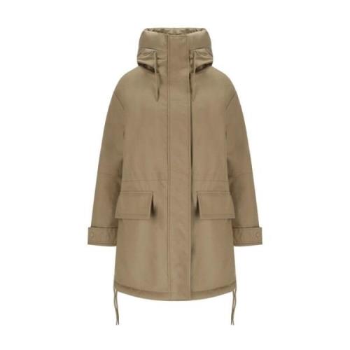 Kameel Reversible Parka met Technische Stoffen Duno , Brown , Dames