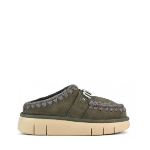 Groene Suède Instap Sneakers Mou , Green , Dames