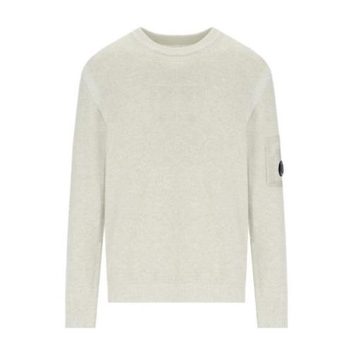 Witte Melange Crewneck Trui met Vanisé C.p. Company , White , Heren