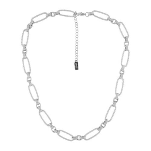 Zilveren Ovaal Ripple Link Ketting Dansk Copenhagen , Gray , Dames