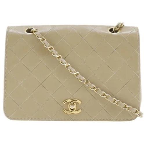 Pre-owned Leather chanel-bags Chanel Vintage , Beige , Dames