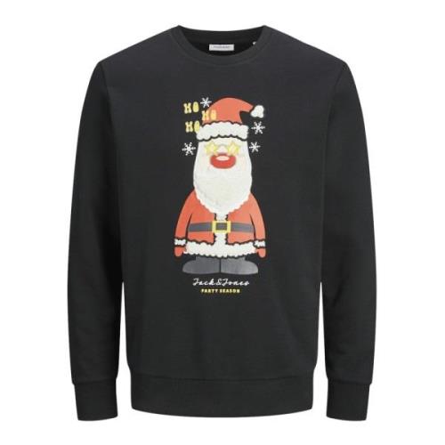 Kerst Jolly Sweatshirt met Lange Mouwen Jack & Jones , Black , Heren