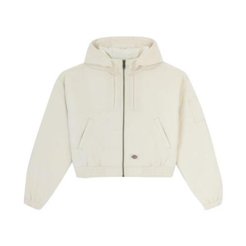 Corduroy Hooded Coat Dickies , Beige , Dames