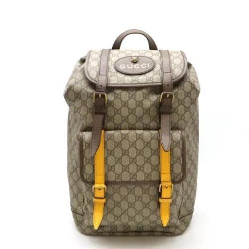 Pre-owned Canvas backpacks Gucci Vintage , Beige , Dames