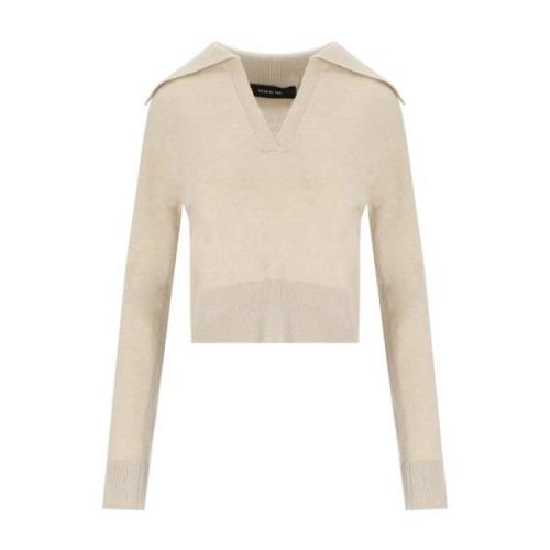 Boter Polo Jumper met V-hals Federica Tosi , Beige , Dames