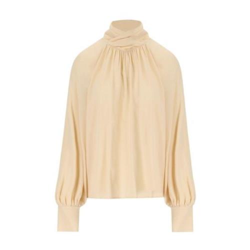 Zijdeblend Boterblouse Federica Tosi , Beige , Dames