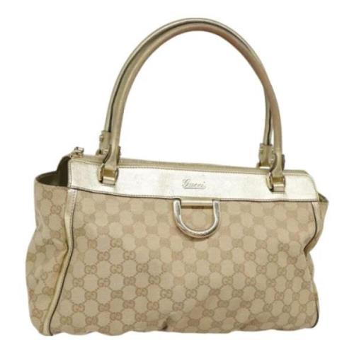 Pre-owned Canvas totes Gucci Vintage , Beige , Dames