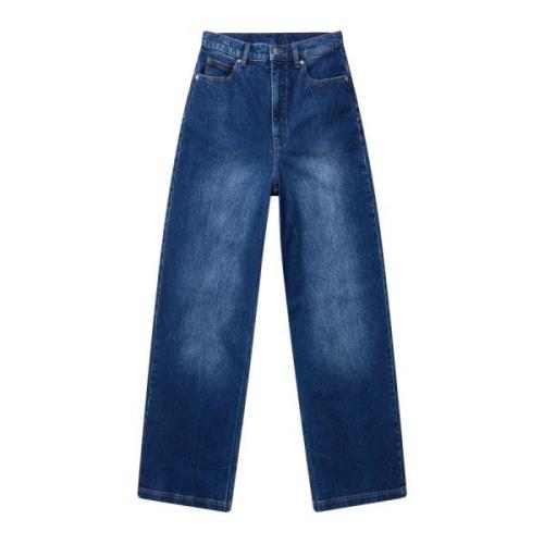 Klassieke Indigo Wide Leg Jeans Munthe , Blue , Dames