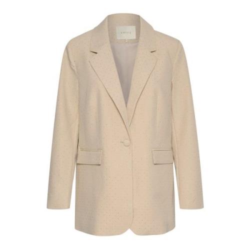 Veergrijze Blazer Jas met Similisten Kaffe , Beige , Dames