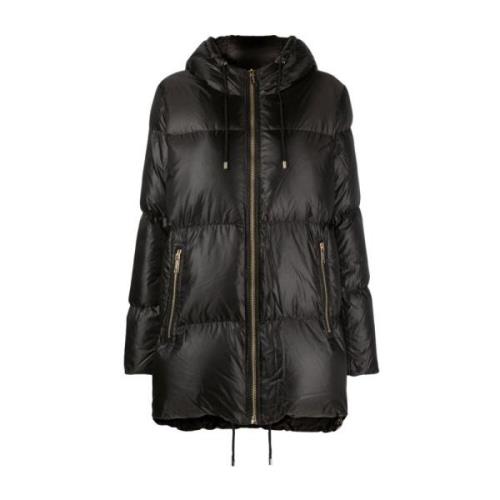 Zwarte Lurex Tape Puffer Jas Michael Kors , Black , Dames