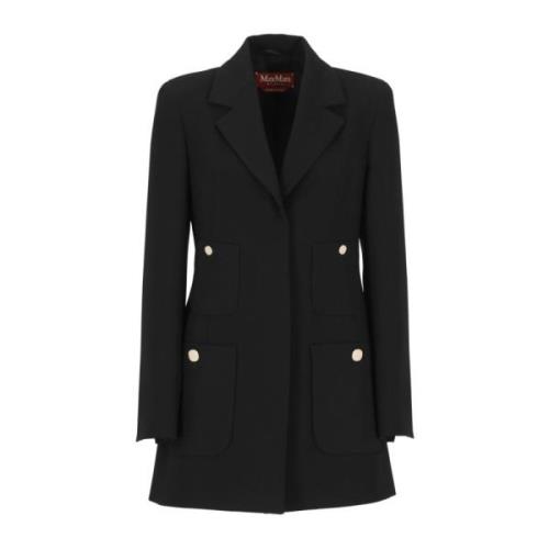 Zwarte Blazer met Zakken Max Mara Studio , Black , Dames