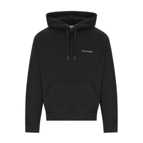 Zwarte hoodie met contrastlogo Daily Paper , Black , Heren