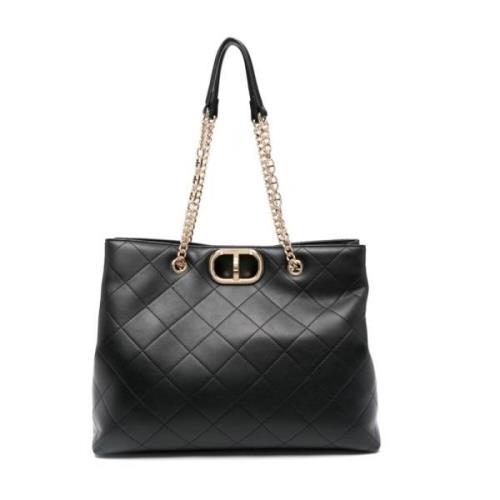 Zwarte Tote Tas Twinset , Black , Dames