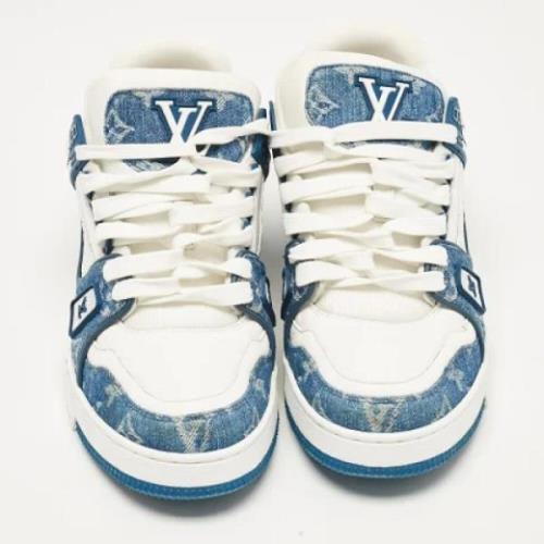 Pre-owned Denim sneakers Louis Vuitton Vintage , White , Heren