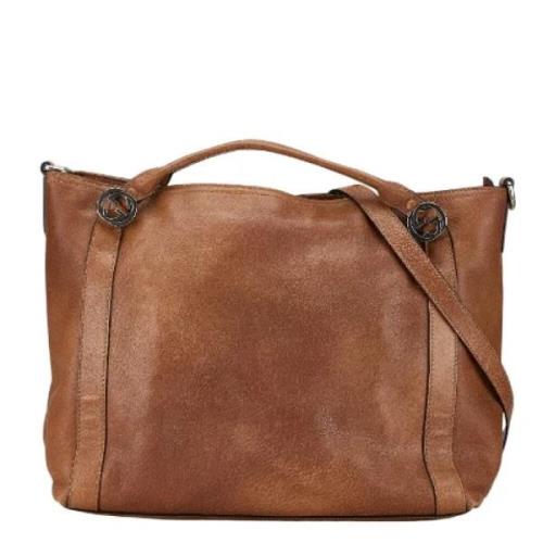 Pre-owned Leather gucci-bags Gucci Vintage , Brown , Dames